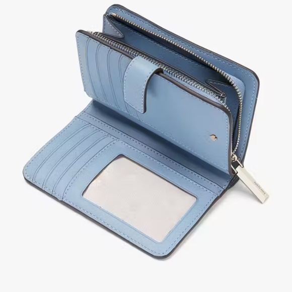 Kate Spade-Spenver Floral Garden Embossed Compact Wallet (Multicolor/ Blue 💙) - Picture 2 of 10